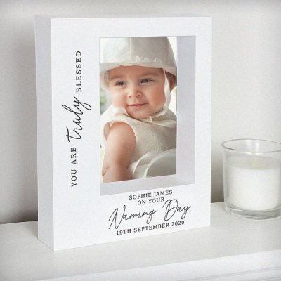 (image for) Personalised 'Truly Blessed' Naming Day 7x5 Box Photo Frame