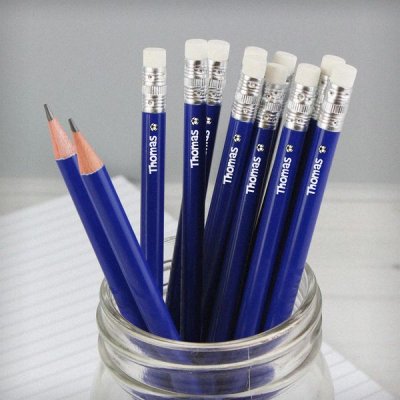(image for) Personalised Football Motif Blue Pencils