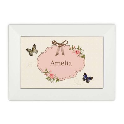 (image for) Personalised Delicate Butterfly White Jewellery Box
