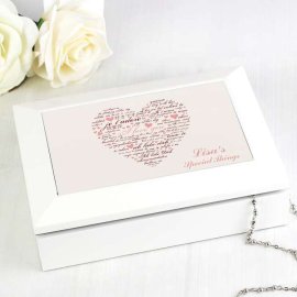 (image for) Personalised I Love You White Jewellery Box
