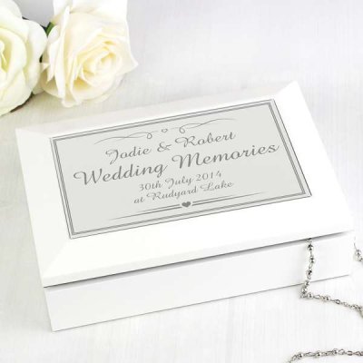 (image for) Personalised Silver Elegant Wooden Jewellery Box