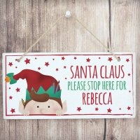(image for) Personalised Christmas Elf Wooden Sign