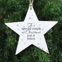 (image for) Personalised 'Special Couple' Wooden Star Decoration