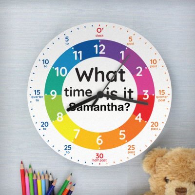 (image for) Personalised What time is it? Wooden Clock