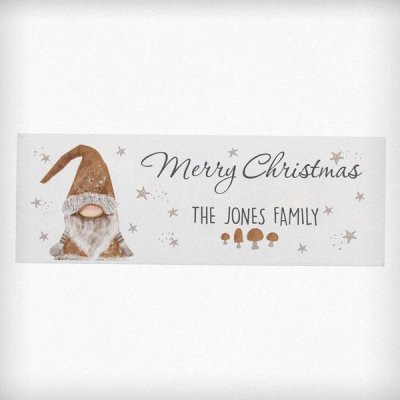 (image for) Personalised Scandinavian Christmas Gnome Wooden Block Sign