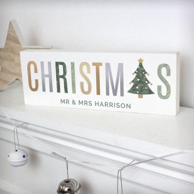 (image for) Personalised Christmas Wooden Block Sign