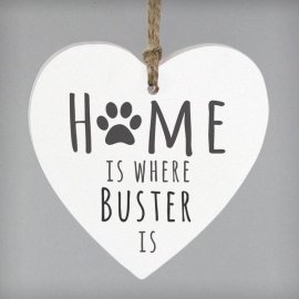 (image for) Personalised 'Home is Where' Pet Wooden Heart Decoration