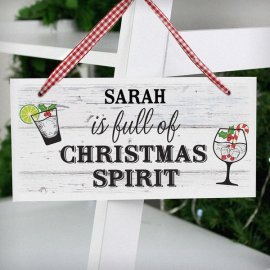 (image for) Personalised Christmas Spirit Wooden Sign