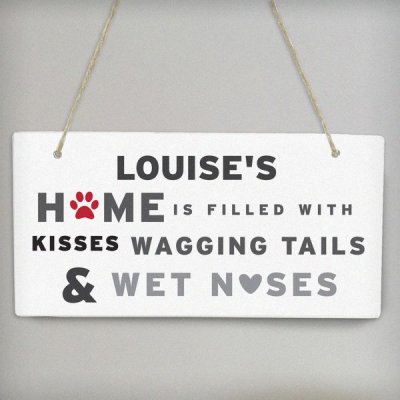 (image for) Personalised 'Wagging Tails' Dog Wooden Sign