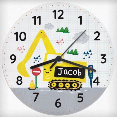 (image for) Personalised Digger Wooden Clock