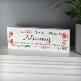 (image for) Personalised Floral Sentimental Wooden Block Sign