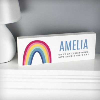 (image for) Personalised Rainbow Wooden Block Sign
