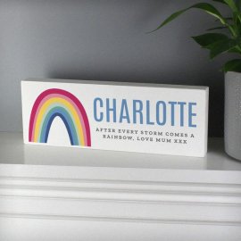 (image for) Personalised Rainbow Wooden Block Sign