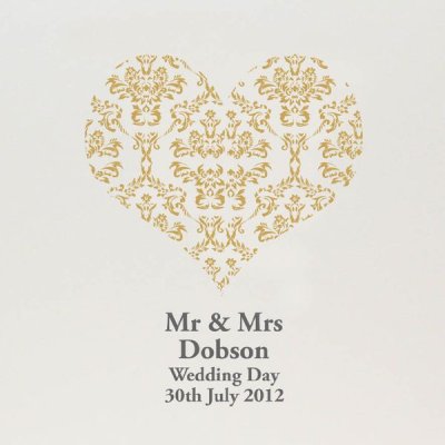 (image for) Personalised Gold Damask Heart Traditional Album