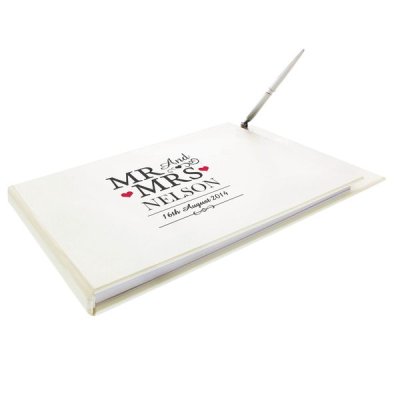 (image for) Personalised Mr & Mrs Guest Book & Pen