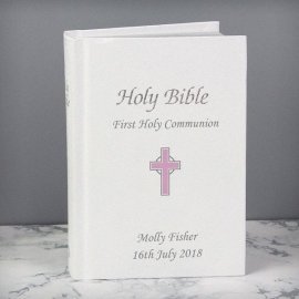 (image for) Personalised Pink Cross Bible