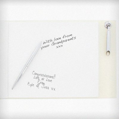 (image for) Personalised 25th Silver Anniversary Hardback Guest Book & Pen