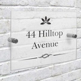 (image for) Personalised Decorative Swirl Acrylic House Sign