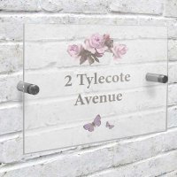 (image for) Personalised Vintage Rose Acrylic House Sign