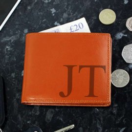 (image for) Personalised Big Initials Tan Leather Wallet