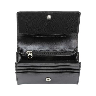 (image for) Personalised Name & Hearts Black Leather Purse