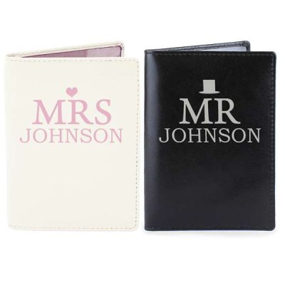 (image for) Personalised Mr & Mrs Passport Holders Set