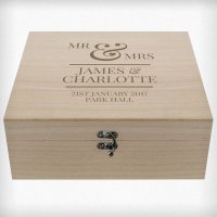 (image for) Personalised Mr & Mrs Large Wooden Keepsake Box