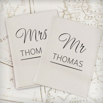 (image for) Personalised Couples Cream Passport Holders