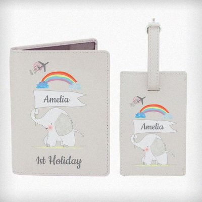 (image for) Personalised My 1st Cream Passport Holder & Luggage Tag Set