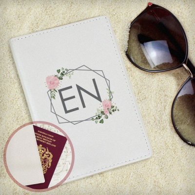 (image for) Personalised Floral Cream Passport Holder