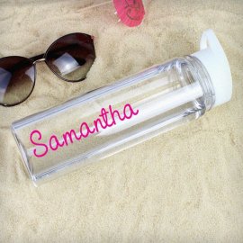 (image for) Personalised Pink Name Island Water Bottle
