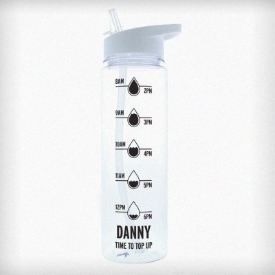 (image for) Personalised Black 'Hydration Tracker' Island Water Bottle