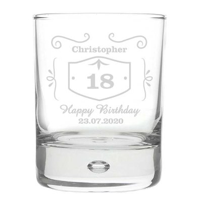 (image for) Personalised 18th Birthday Classic Whiskey Style Tumbler Glass