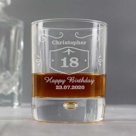 (image for) Personalised 18th Birthday Classic Whiskey Style Tumbler Glass