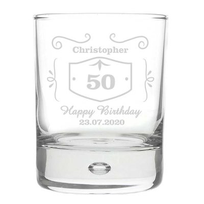 (image for) Personalised 50th Birthday Classic Whiskey Style Tumbler Glass