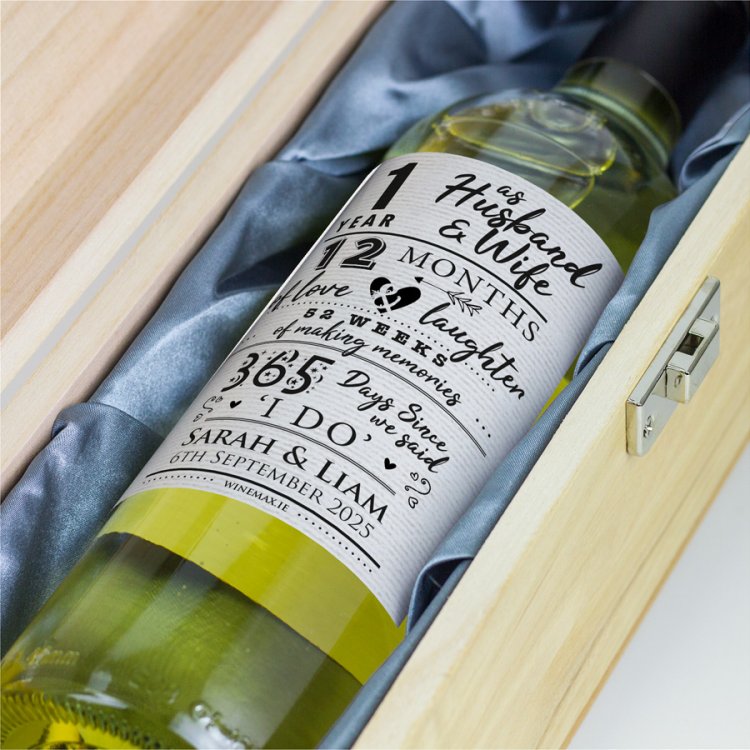 (image for) 1st Anniversary Gift Personalised Wine Gift - Click Image to Close