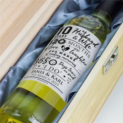 (image for) 10 Year Anniversary Gift Personalised Wine Gift
