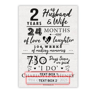 (image for) 2 Year Anniversary Gift Personalised Wine Gift