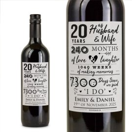 (image for) 20 Year Anniversary Gift Personalised Wine Gift