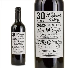 (image for) 30 Year Anniversary Gift Personalised Wine Gift