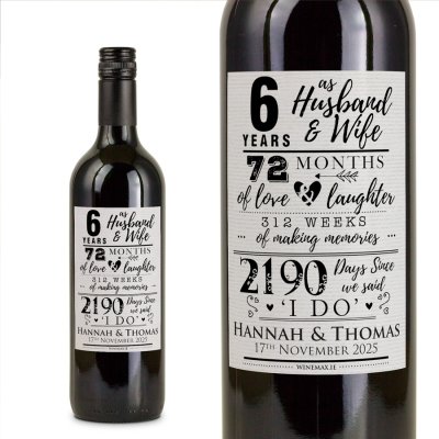 6th Anniversary Gift Personalised Wine Gift (image for) 6th Anniversary Gift Personalised Wine Gift
