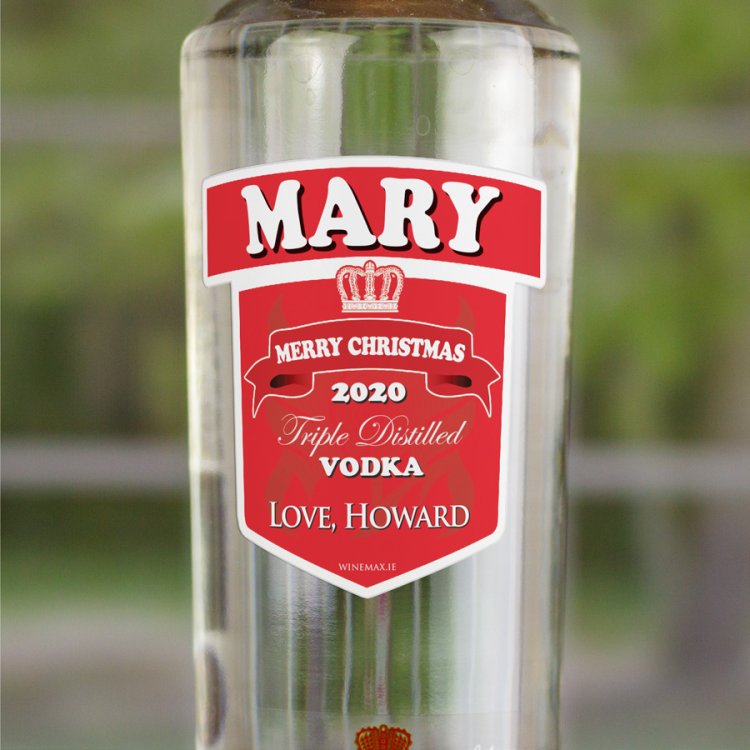 (image for) Personalised Christmas Gift Smirnoff Vodka Bottle Age 70cl - Click Image to Close
