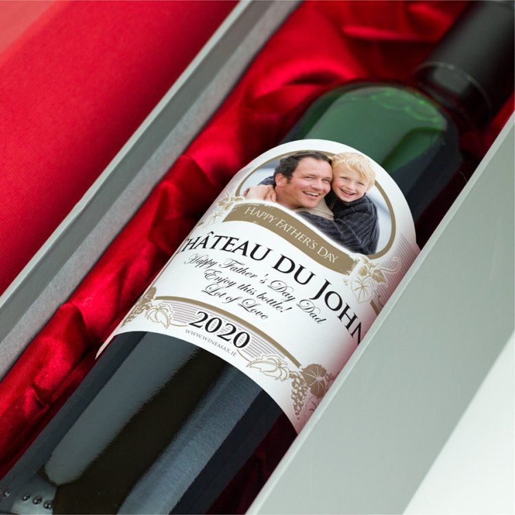 (image for) Father Personalised Fathers Day Gift Wine - Click Image to Close