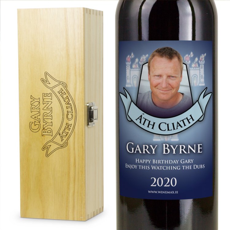 (image for) Dublin GAA Personalised Wine and Engraved Box Gift Set - Click Image to Close
