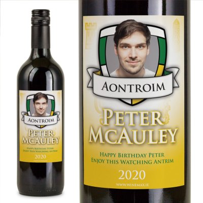 (image for) Antrim GAA Fan Personalised Wine Gift