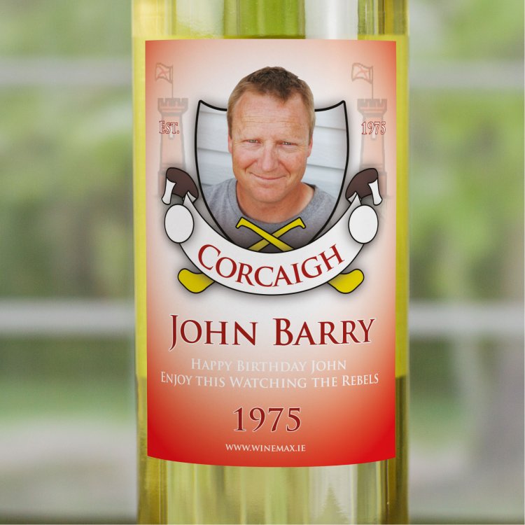 (image for) Cork GAA Fan Birthday Present Personalised Wine Gifts - Click Image to Close