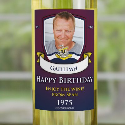(image for) Galway GAA Birthday Gift Personalised Wine