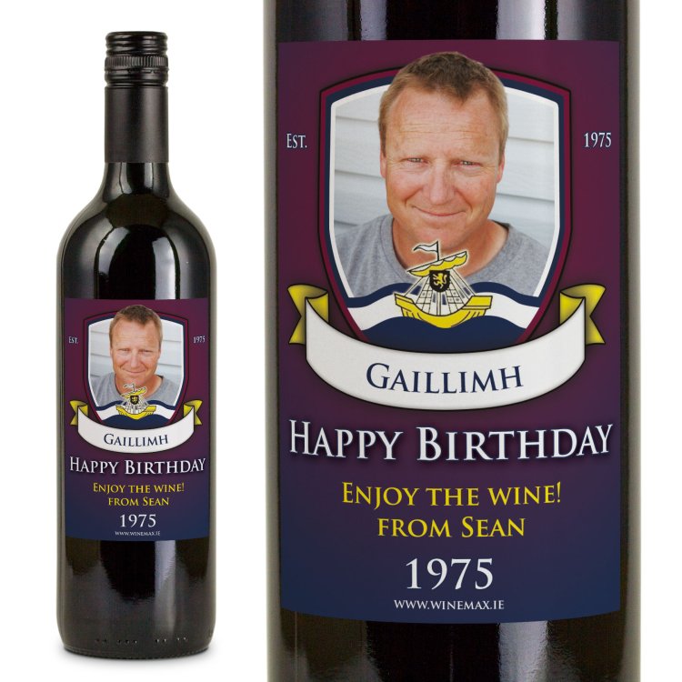 (image for) Galway GAA Birthday Gift Personalised Wine - Click Image to Close