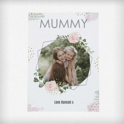 (image for) Personalised Floral Abstract Photo Upload Card