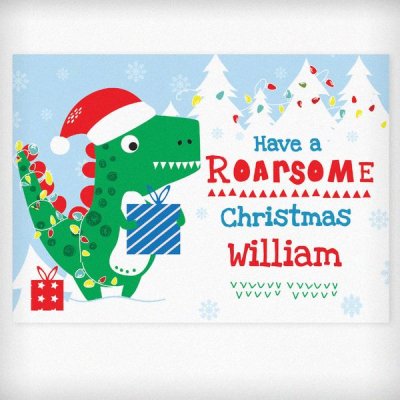 (image for) Personalised Dinosaur 'Have a Roarsome Christmas' Card